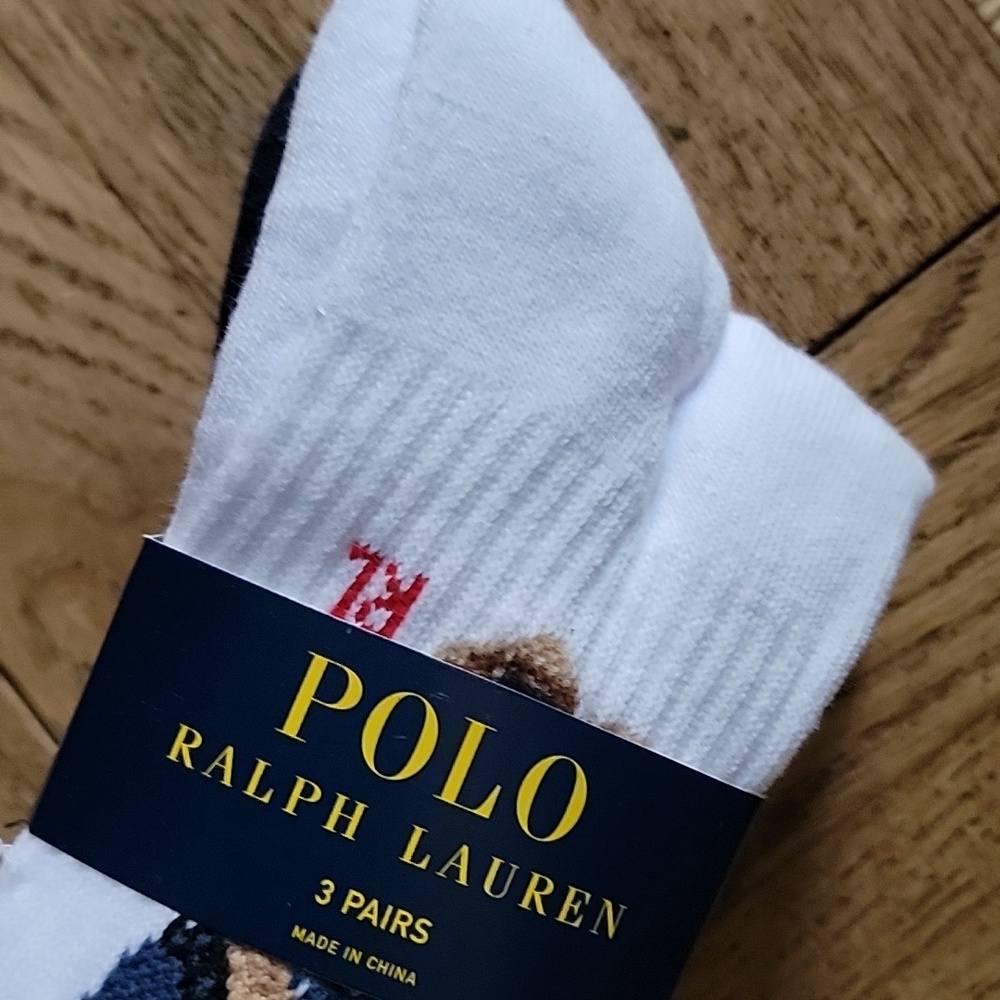 Polo Ralph Lauren/3-Pk.Flag/Polo/Bear Crew Socks - Picture 4 of 10